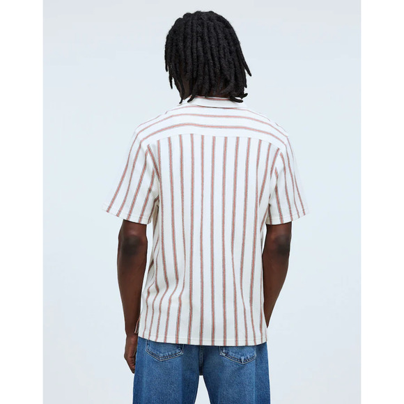 Madewell Easy Short-Sleeve Shirt in Stripe Jacquard L - Picture 3 of 7